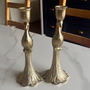 House of Hackney Gold Peacock Candle Holders
